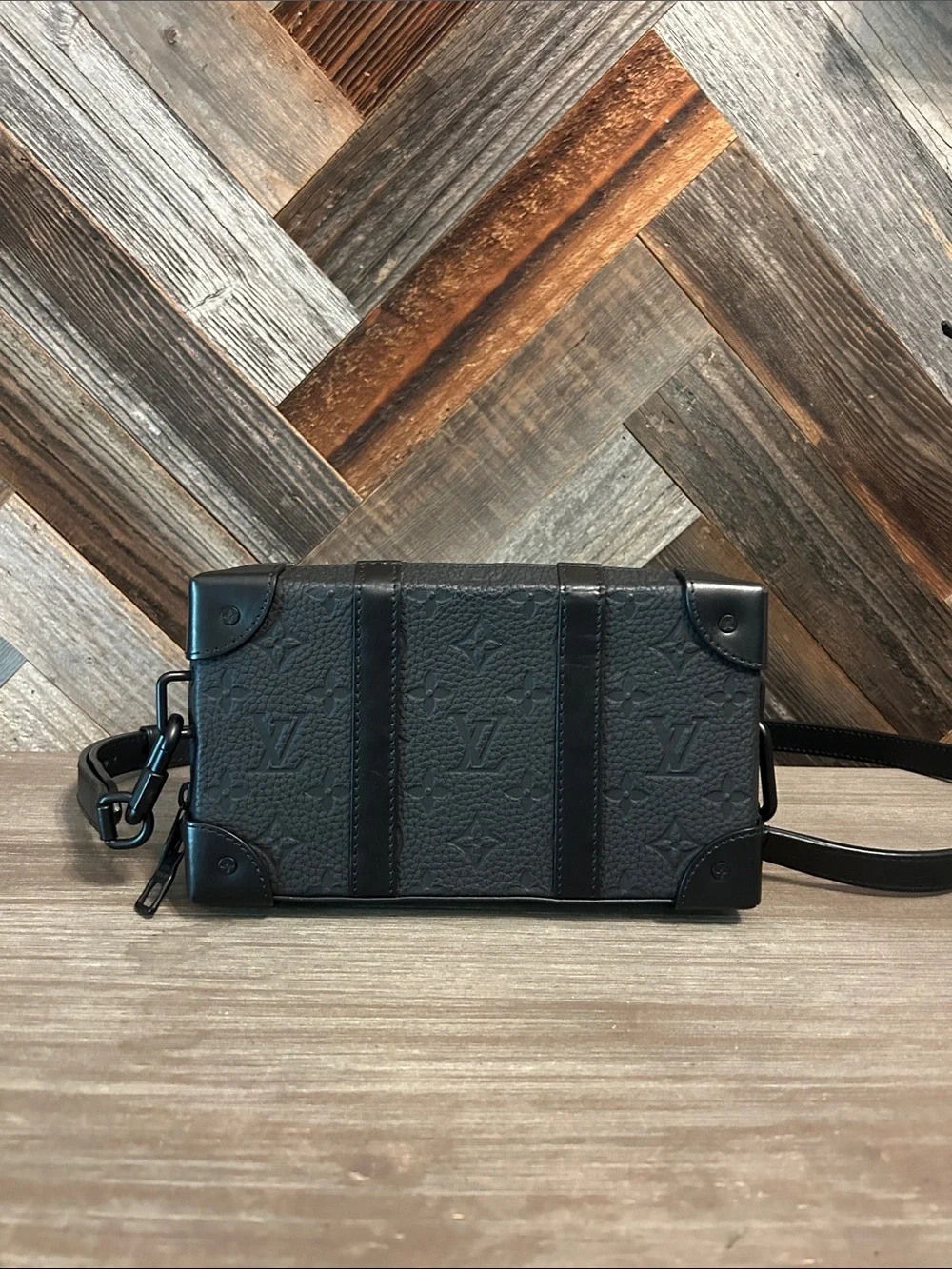 Louis Vuitton Black Monogram Taurillion Leather Soft Wallet